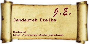 Jandaurek Etelka névjegykártya