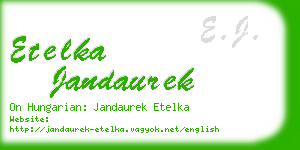 etelka jandaurek business card